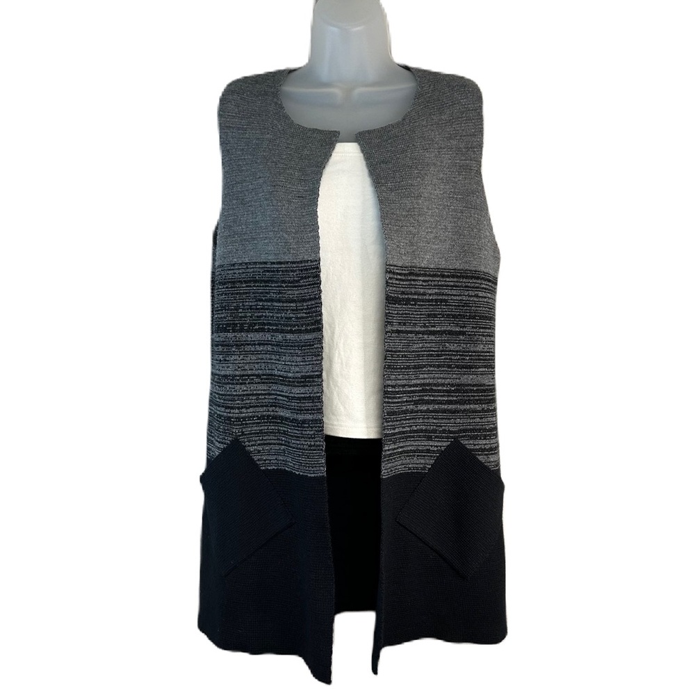 Cocogio Womens Long Cardigan Sz‎ S Open Oversized Wool Blend Knit Career Layers